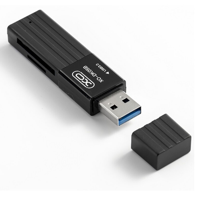 XO DK05B 2in1 Karšu lasītājs USB 3.0 Flash Disks ar Micro SD un SD karšu slotu Melns цена и информация | Adapteri un USB centrmezgli | 220.lv