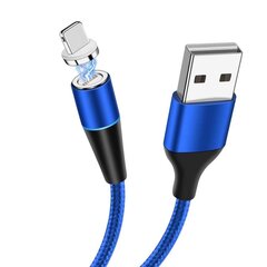 Cable Magnetic Type 2 - USB to Lightning - with detachable plug 3A 1 Meter BLUE цена и информация | Кабели для телефонов | 220.lv