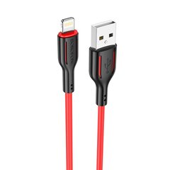 Borofone Cable BX63 Charming - USB to Lightning - 2,4A 1 metre black-red цена и информация | Кабели для телефонов | 220.lv