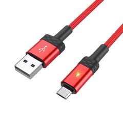 Borofone Cable BU30 Lynk Smart power-off - USB to MicroUSB - 2,4A 1,2 metres red цена и информация | Кабели для телефонов | 220.lv