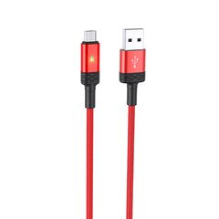 Borofone Cable BU30 Lynk Smart power-off - USB to MicroUSB - 2,4A 1,2 metres red цена и информация | Кабели для телефонов | 220.lv