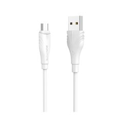 Borofone Cable BX18 Optimal - USB na Micro USB - 2 m, white цена и информация | Кабели для телефонов | 220.lv