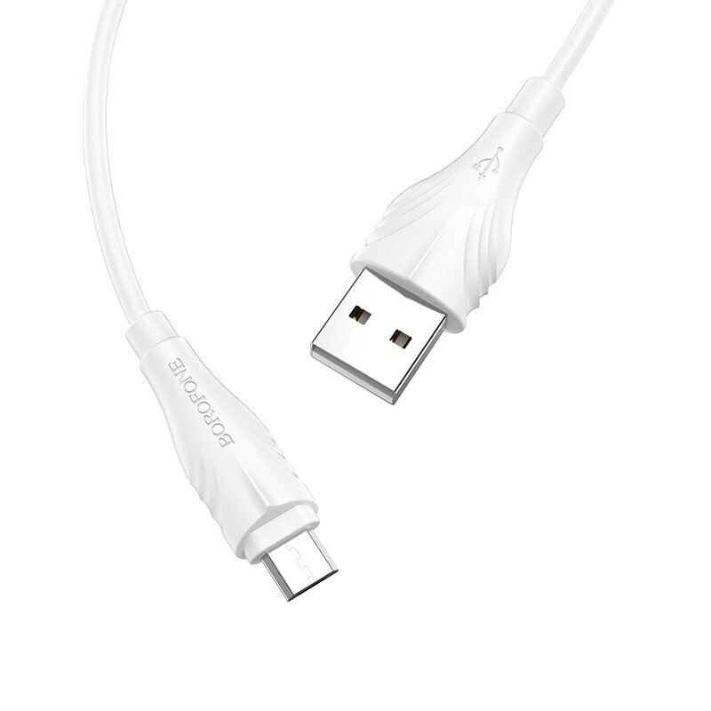 Borofone Cable BX18 Optimal - USB na Micro USB - 2 m, white cena un informācija | Savienotājkabeļi | 220.lv