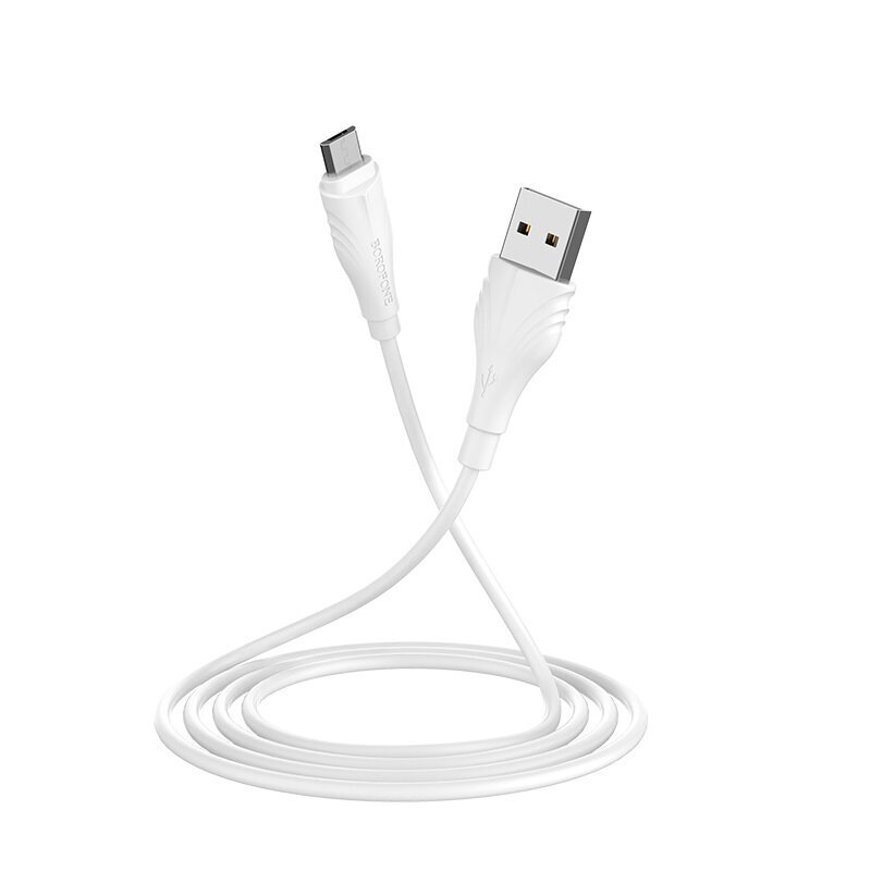 Borofone Cable BX18 Optimal - USB na Micro USB - 2 m, white cena un informācija | Savienotājkabeļi | 220.lv