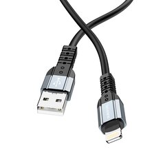 Borofone Cable BX64 Special Silicone - USB to Lightning - 2,4A 1 metre black цена и информация | Кабели для телефонов | 220.lv