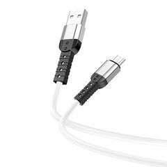 Borofone Cable BX64 Special Silicone - USB to Micro USB - 3A 1 metre white цена и информация | Кабели для телефонов | 220.lv