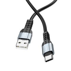 Borofone Cable BX64 Special Silicone - USB to Type C - 3A 1 m, black cena un informācija | Savienotājkabeļi | 220.lv
