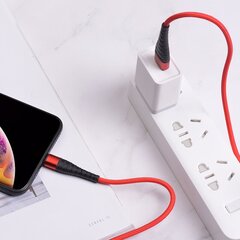 Borofone Cable BX32 Munificent - USB to Lightning - 2,4A 1 metre red цена и информация | Кабели для телефонов | 220.lv