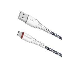 Borofone Cable BX25 Powerful - USB to Micro USB - 2,4A 1 metre white цена и информация | Кабели для телефонов | 220.lv