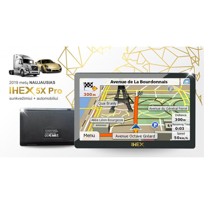 GPS navigācija IHEX 7X Pro цена и информация | Auto piederumi | 220.lv