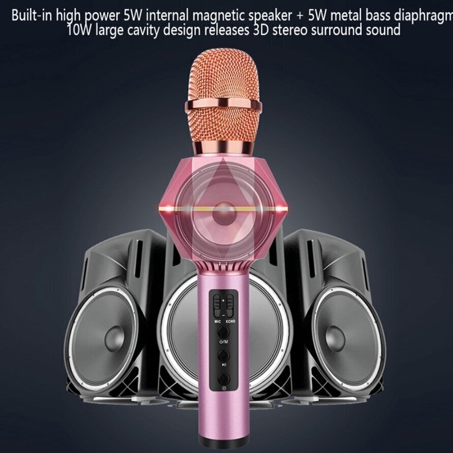 DIAMOND K7 bezvadu „Bluetooth“ Karaoke mikrofons, Sudrabains цена и информация | Mikrofoni | 220.lv