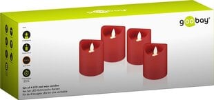 4 LED sveču komplekts Goobay 44591, sarkans cena un informācija | Sveces un svečturi | 220.lv