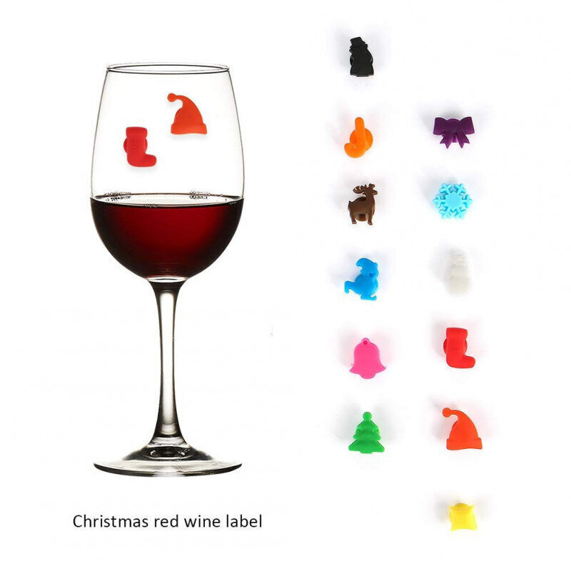3D Ziemassvētku figūriņas vīna glāzēm, glāzēm, krūzēm cena un informācija | Ziemassvētku dekorācijas | 220.lv