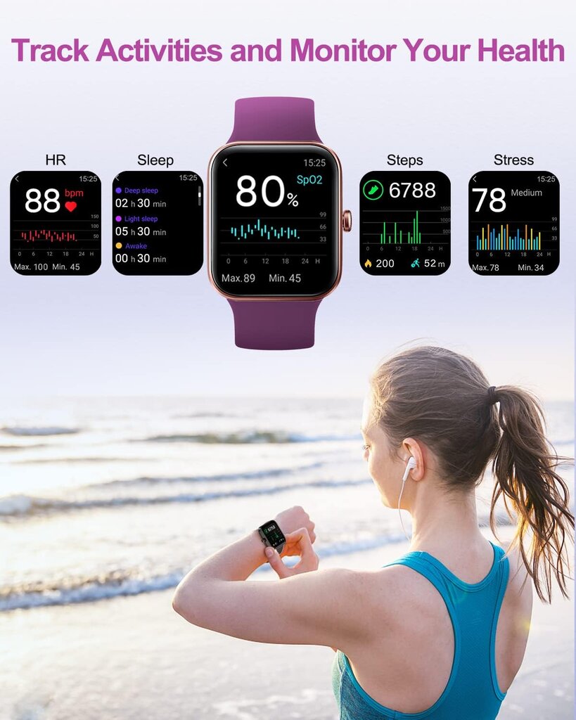 Aeac 207 Purple цена и информация | Viedpulksteņi (smartwatch) | 220.lv