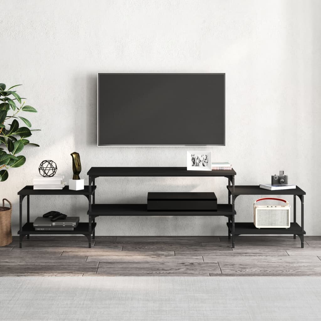 TV skapītis vidaXL, 197x35x52 cm, melns cena un informācija | TV galdiņi | 220.lv