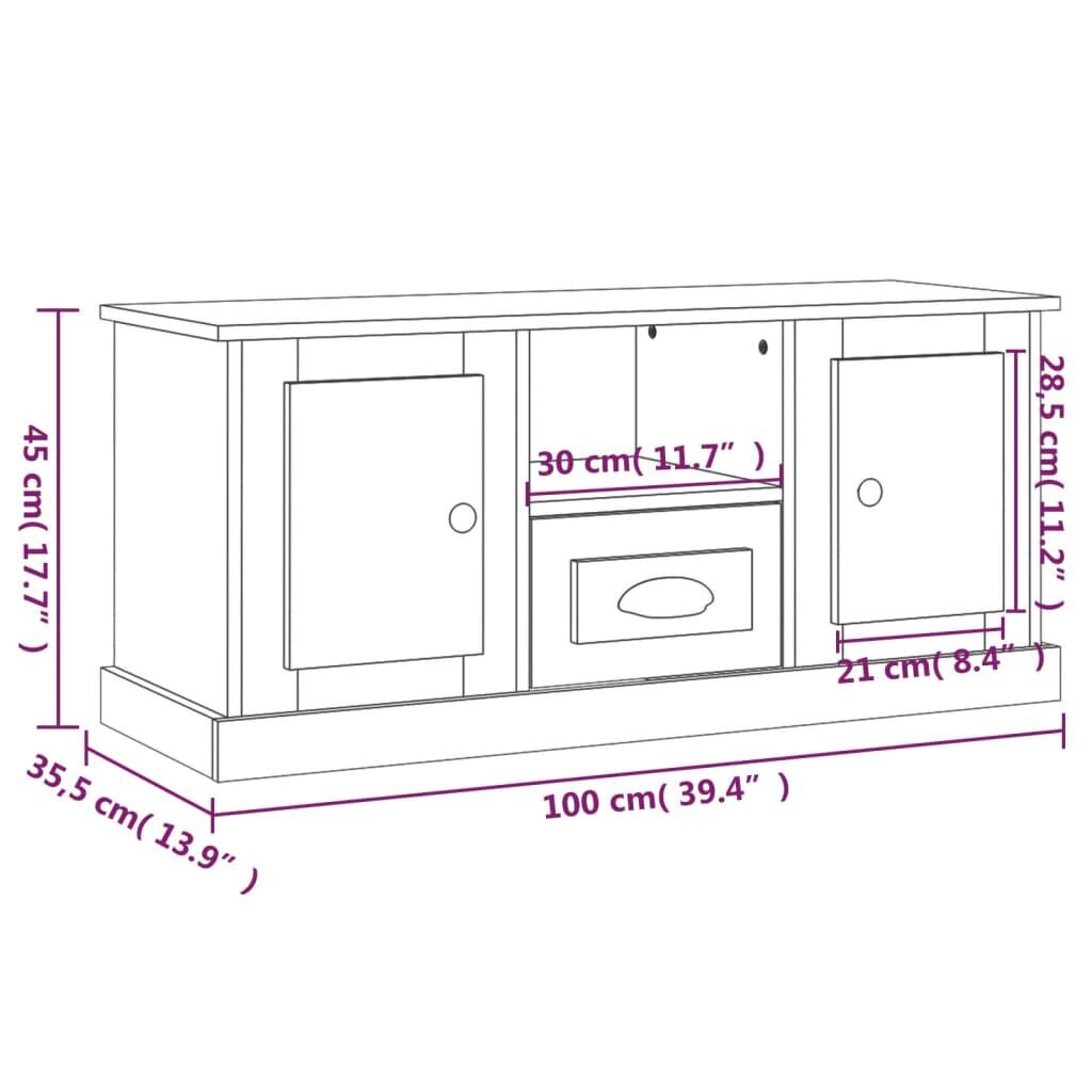 TV skapītis vidaXL, 100x35,5x45 cm, brūns cena un informācija | TV galdiņi | 220.lv