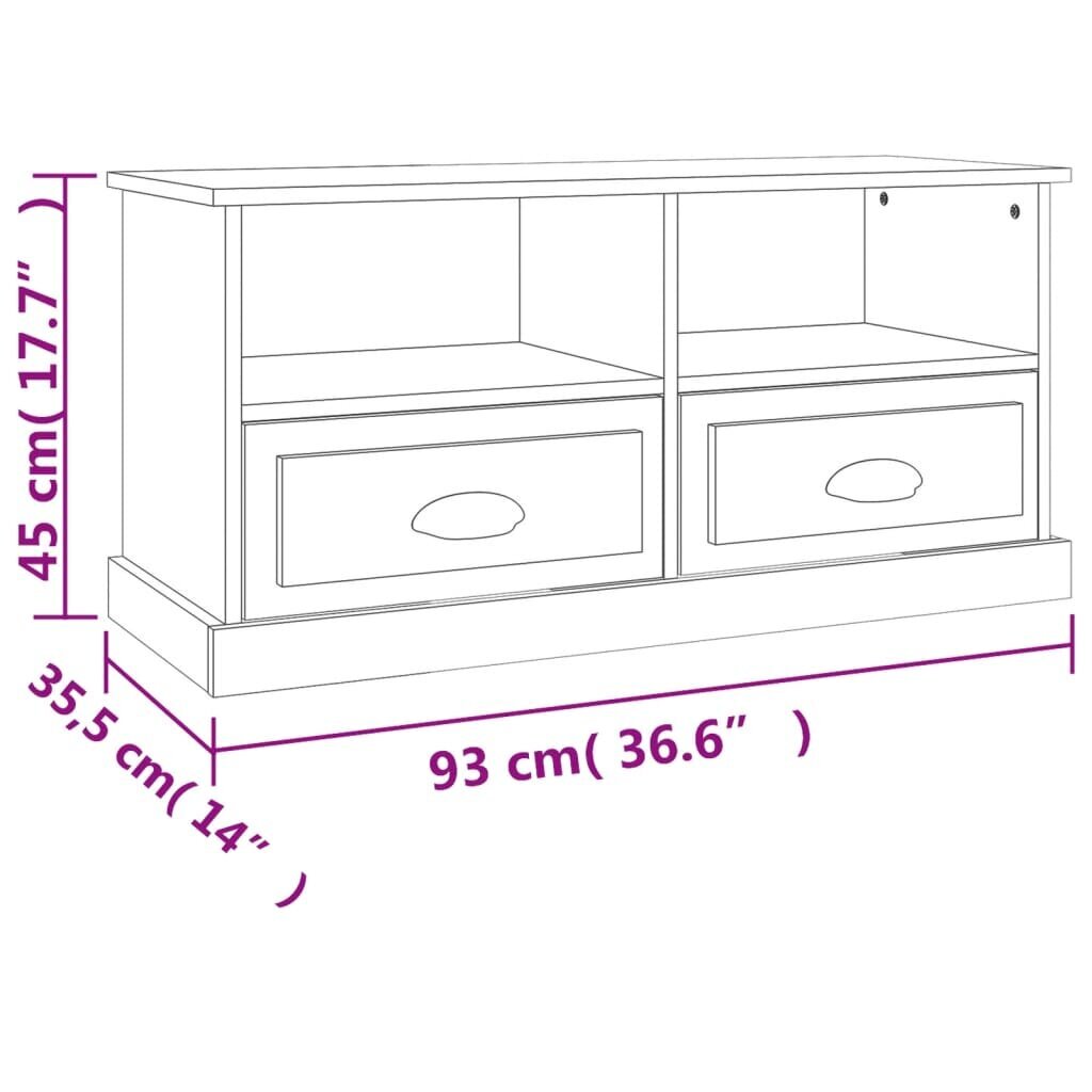 TV skapītis vidaXL, 93x35,5x45 cm, brūns cena un informācija | TV galdiņi | 220.lv