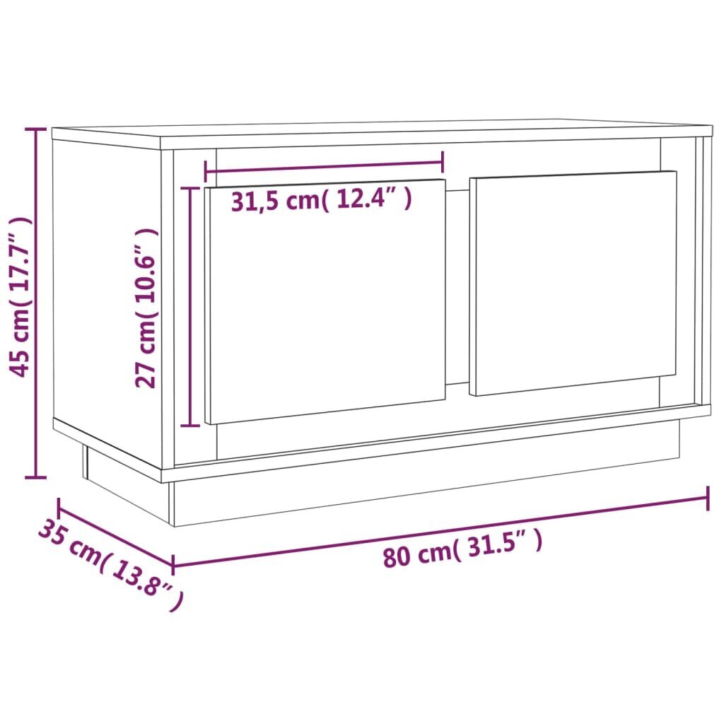 TV skapītis vidaXL, 80x35x45 cm, balts cena un informācija | TV galdiņi | 220.lv