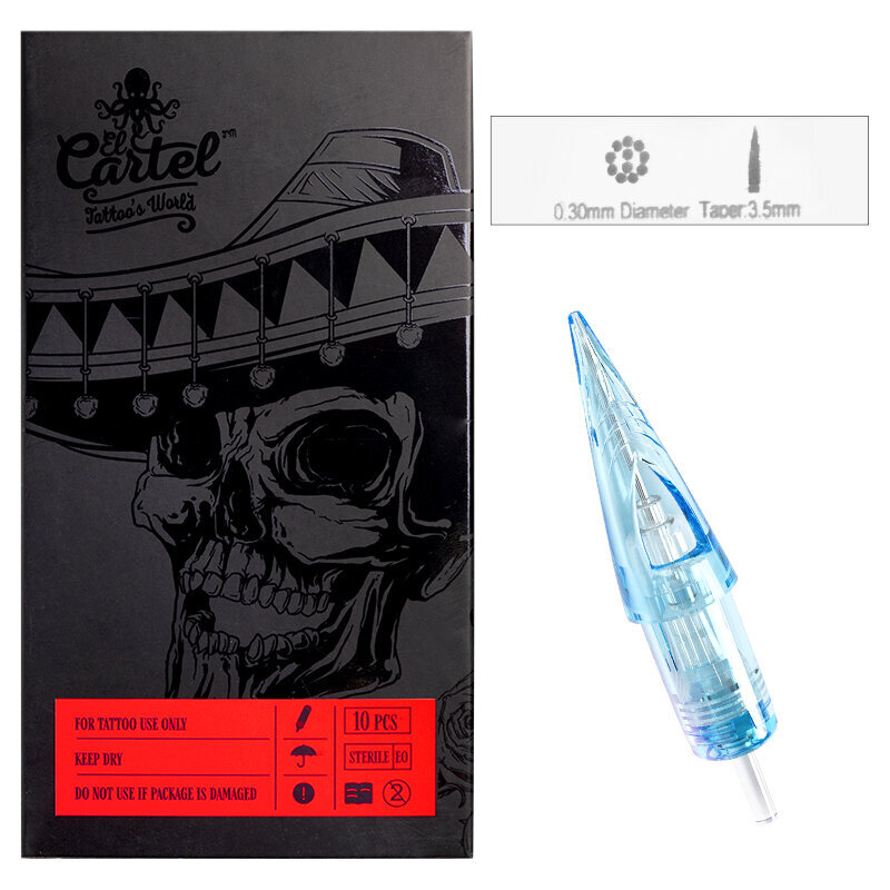 EL CARTEL tetovēšanas kasetne 0,30 mm/11RS ēnotājs/10 gab/ cena un informācija | Mēbeles skaistumkopšanas saloniem | 220.lv