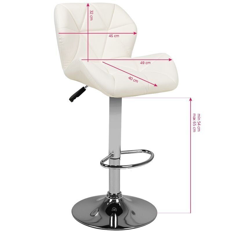 Profesionāls vizāžistes krēsls M01, balts cena un informācija | Mēbeles skaistumkopšanas saloniem | 220.lv