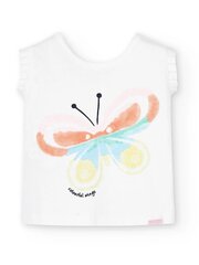 BOBOLI Multi-Coloured Butterfly Print Off White 520236673 цена и информация | Рубашки для девочек | 220.lv