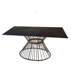 Pusdienu galds Ariki 150 x 120 x 71,5 cm sintētiska rotangpalma Tērauds cena un informācija | Dārza galdi | 220.lv