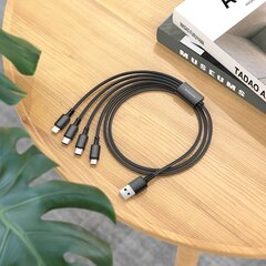 Borofone Cable BX72 4 in 1 - USB to 2xType C, Micro USB, Lightning - 2A 1 metre red цена и информация | Кабели для телефонов | 220.lv