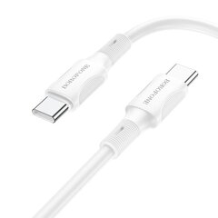 Borofone Cable BX80 Succeed - Type C to Type C - 60W 3A 1 m, white cena un informācija | Savienotājkabeļi | 220.lv