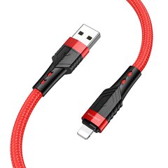 Borofone Cable BU35 Influence - USB to Lightning - 2,4A 1,2 metres red цена и информация | Кабели для телефонов | 220.lv