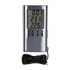 T209 Цифровой термометр с часами мин/макс цена и информация | Измерители влажности, температуры, pH, ORP | 220.lv