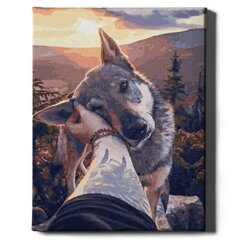 Картина по номерам На раме "Ручной волк" Oh Art! 40x50 цена и информация | Живопись по номерам | 220.lv