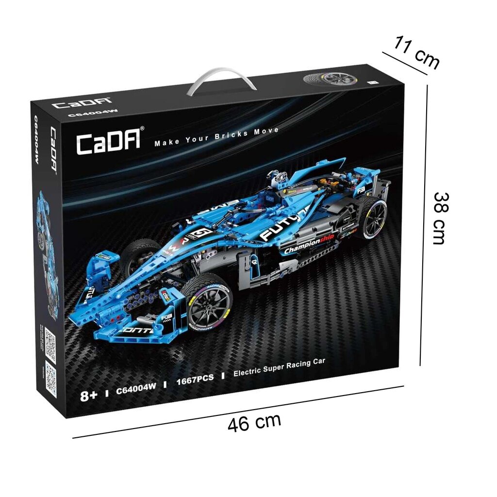 Konstruktors Cada Formula E Sports Car Racer C64004W 1667 gab. cena un informācija | Konstruktori | 220.lv