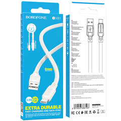 Borofone Cable BX81 Goodway - USB to Type C - 3A 1 metre white цена и информация | Кабели для телефонов | 220.lv