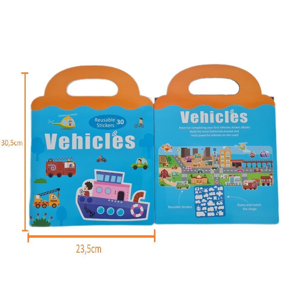 Magnētiskās uzlīmes bērniem, Vehicles stickers цена и информация | Attīstošās rotaļlietas | 220.lv