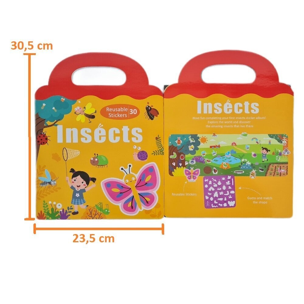 Magnētiskās uzlīmes bērniem, Insects stickers цена и информация | Attīstošās rotaļlietas | 220.lv