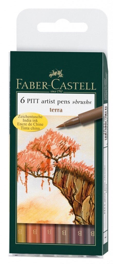 Pildspalvu komplekts Faber Castell PIitt FC, 6 gab. цена и информация | Rakstāmpiederumi | 220.lv