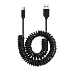 Kabelis coiled - USB to Micro USB - 2A 1 m, melns cena un informācija | Savienotājkabeļi | 220.lv