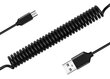 Kabelis coiled - USB to Micro USB - 2A 1 m, melns цена и информация | Savienotājkabeļi | 220.lv