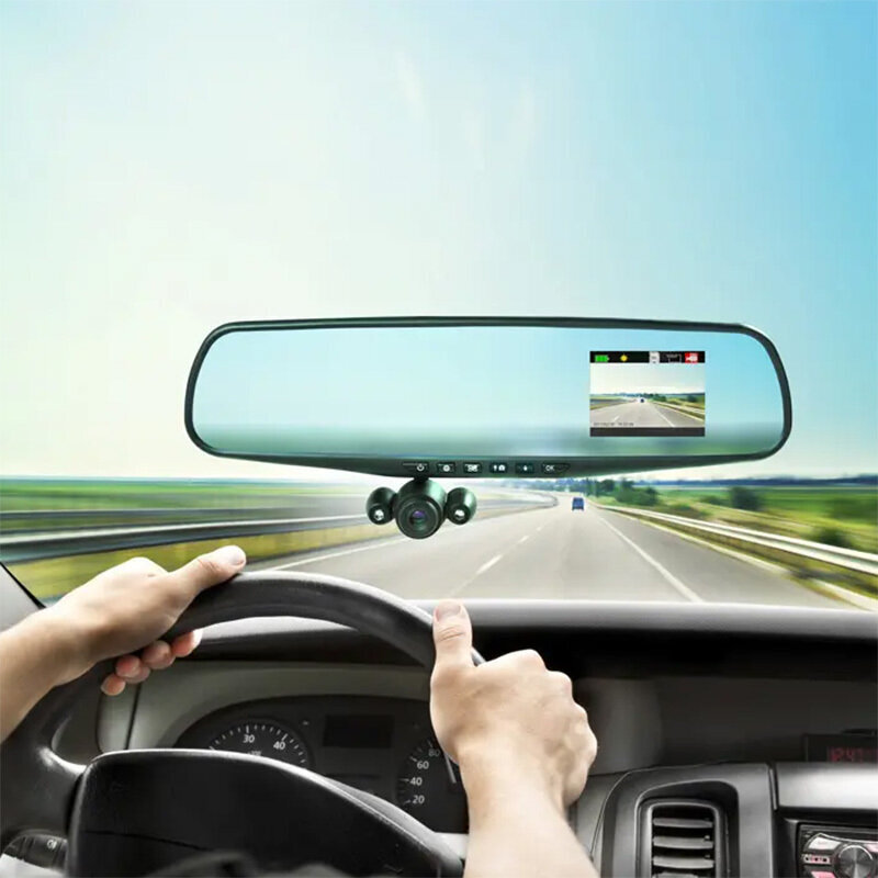 Car Dash Cam DVR-01 Mirror 4,0 inches + rear camera cena un informācija | Auto video reģistratori | 220.lv