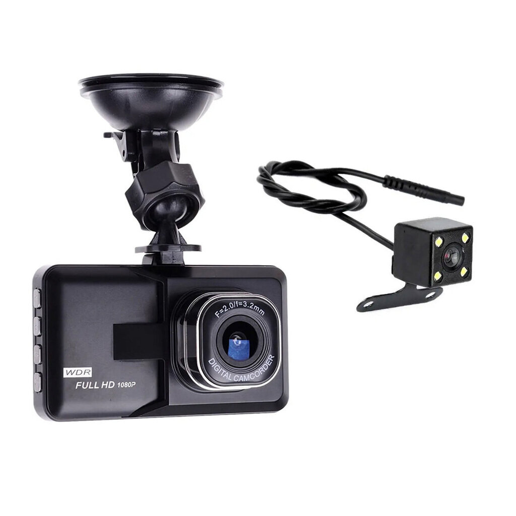 Car Dash Cam DVR-02 3,0 inches + rear camera cena un informācija | Auto video reģistratori | 220.lv