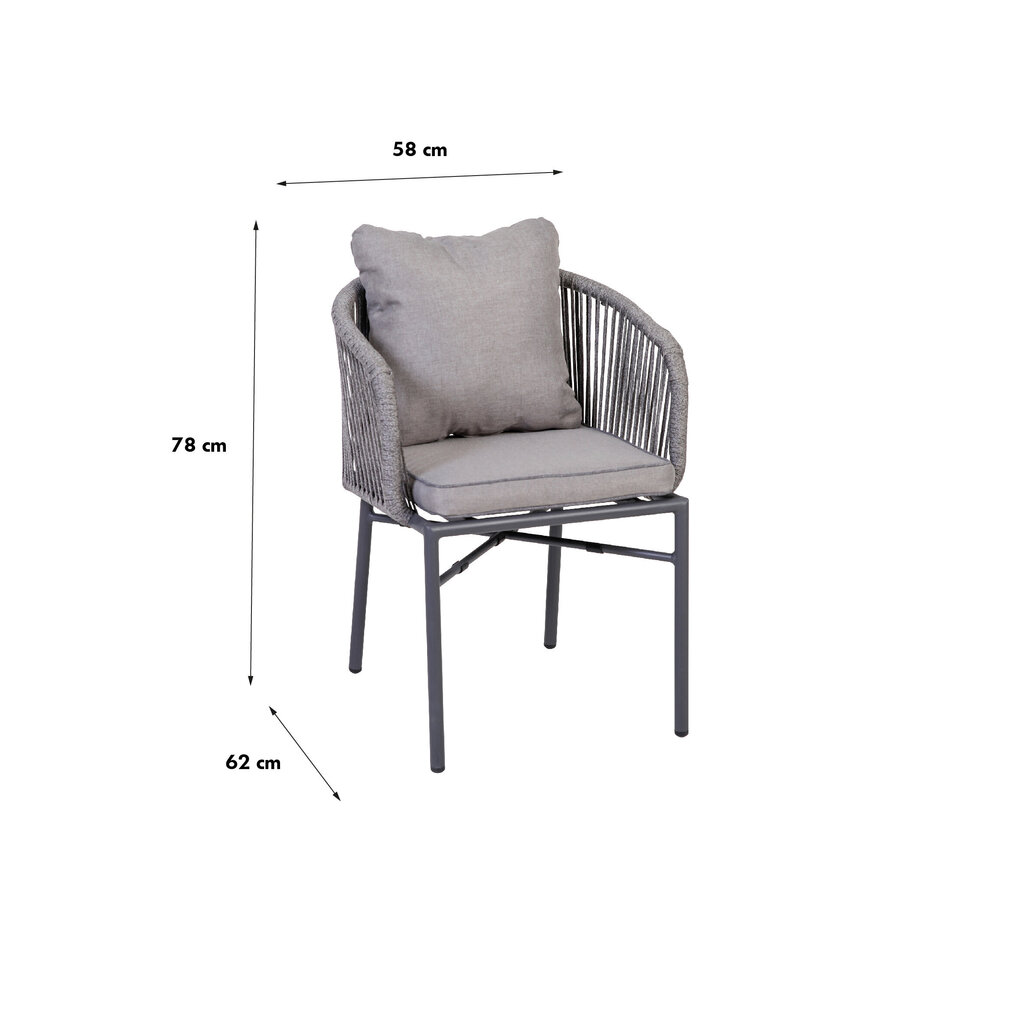 Āra krēsls Greemotion Calgary, sudrabains/pelēks cena un informācija | Dārza krēsli | 220.lv