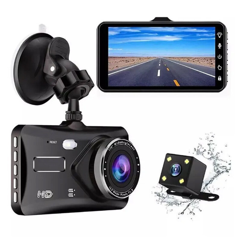 Car Dash Cam DVR-03 4,0 inches + rear camera cena un informācija | Auto video reģistratori | 220.lv