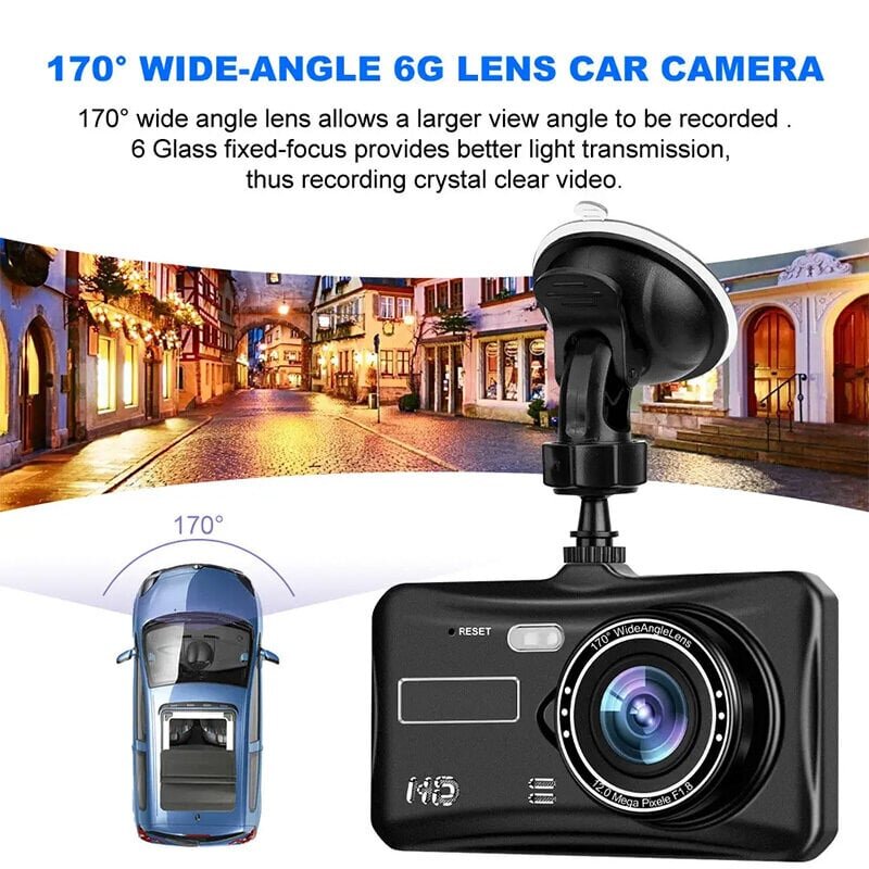 Car Dash Cam DVR-03 4,0 inches + rear camera cena un informācija | Auto video reģistratori | 220.lv