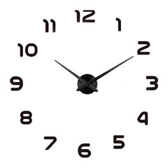 3D sienas pulkstenis, moderns dizains, 100cm, XXL, melns cena un informācija | Pulksteņi | 220.lv