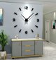 3D sienas pulkstenis, moderns dizains, 70- 130cm, XXL, melns cena un informācija | Pulksteņi | 220.lv