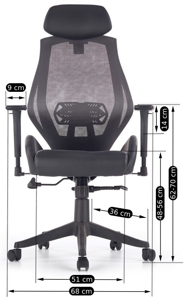 Biroja krēsls Halmar Hasel, melns cena un informācija | Biroja krēsli | 220.lv