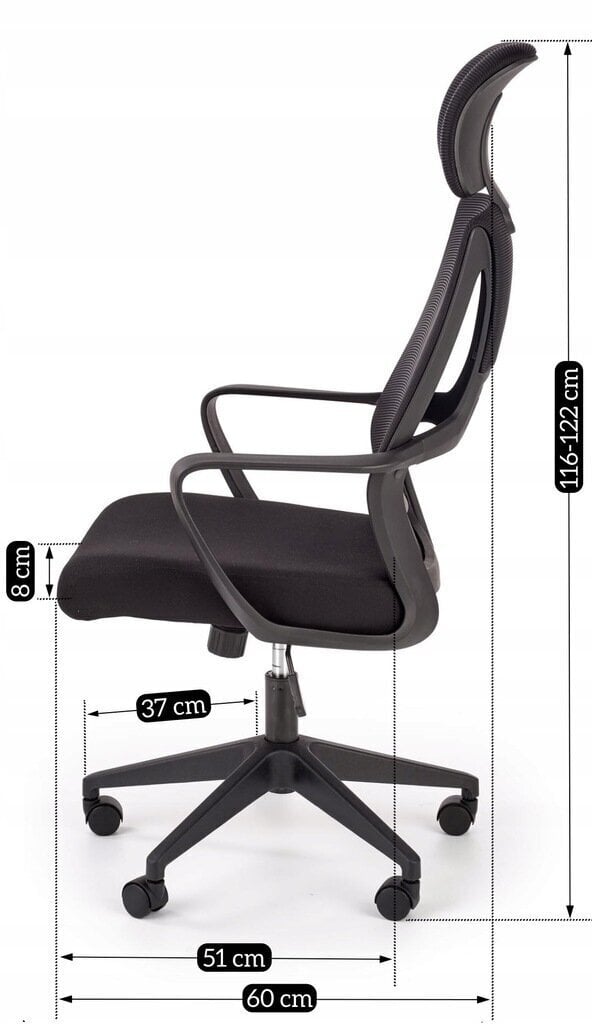 Biroja krēsls Halmar Valdez, melns цена и информация | Biroja krēsli | 220.lv