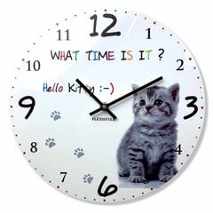 Sienas pulkstenis ar apdruku - Sveiki, kaķēni cena un informācija | Pulksteņi | 220.lv