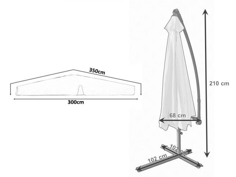 Saulessargs BANANA 3x3 m цена и информация | Saulessargi, markīzes un statīvi | 220.lv