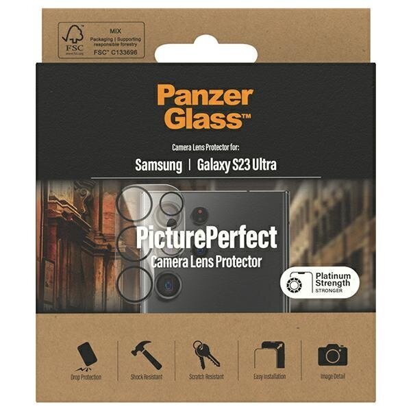 Aizsargstikls kamerai PanzerGlass Picture Perfect Samsung S23 Ultra S918 0441 cena un informācija | Ekrāna aizsargstikli | 220.lv